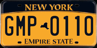NY license plate GMP0110