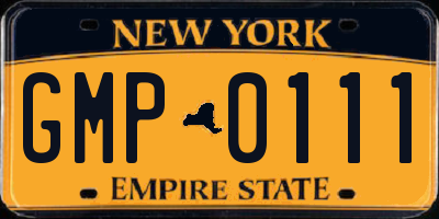 NY license plate GMP0111