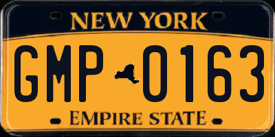 NY license plate GMP0163