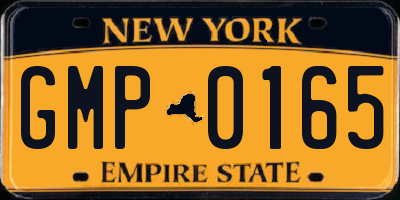 NY license plate GMP0165