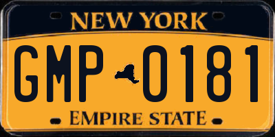 NY license plate GMP0181
