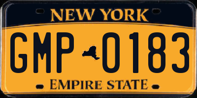 NY license plate GMP0183