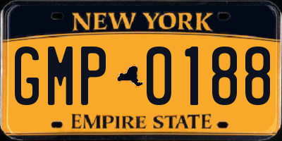 NY license plate GMP0188