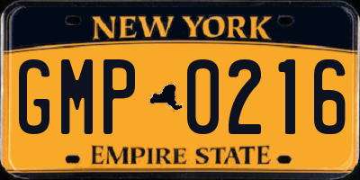 NY license plate GMP0216