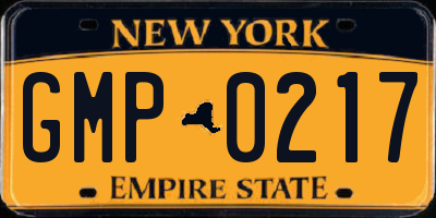 NY license plate GMP0217