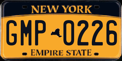 NY license plate GMP0226