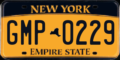 NY license plate GMP0229
