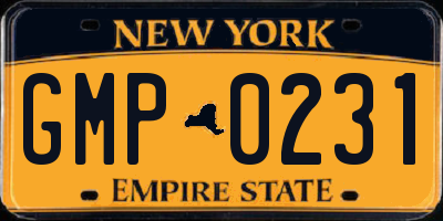 NY license plate GMP0231