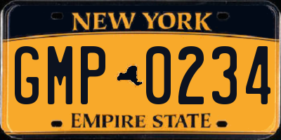 NY license plate GMP0234