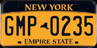 NY license plate GMP0235