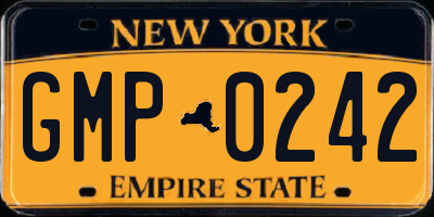 NY license plate GMP0242