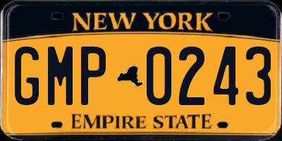 NY license plate GMP0243