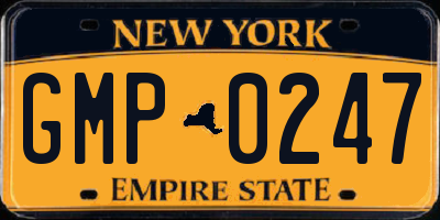NY license plate GMP0247