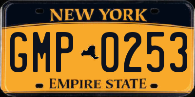 NY license plate GMP0253