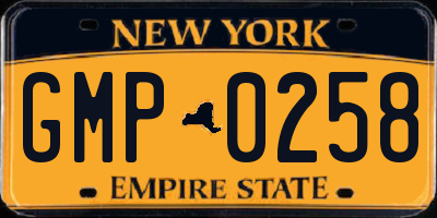 NY license plate GMP0258