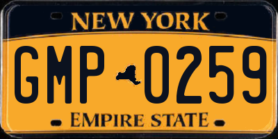 NY license plate GMP0259