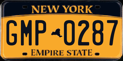 NY license plate GMP0287
