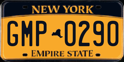 NY license plate GMP0290