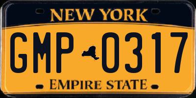 NY license plate GMP0317