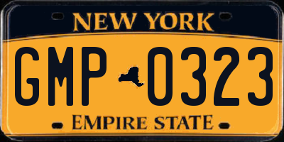 NY license plate GMP0323