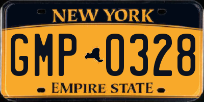 NY license plate GMP0328