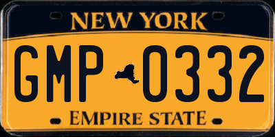 NY license plate GMP0332