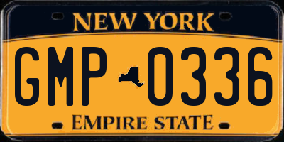 NY license plate GMP0336