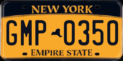 NY license plate GMP0350