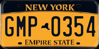 NY license plate GMP0354