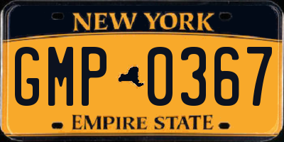 NY license plate GMP0367