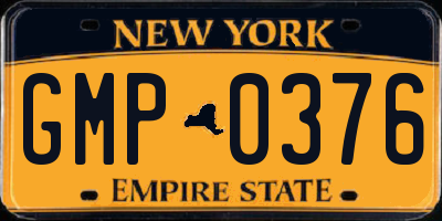 NY license plate GMP0376