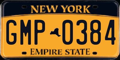 NY license plate GMP0384