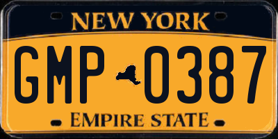 NY license plate GMP0387