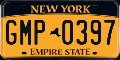 NY license plate GMP0397