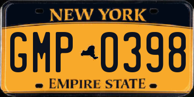 NY license plate GMP0398