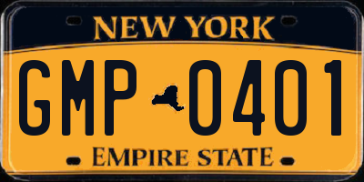 NY license plate GMP0401