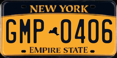NY license plate GMP0406