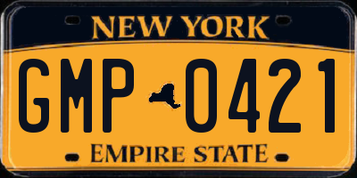 NY license plate GMP0421