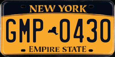 NY license plate GMP0430