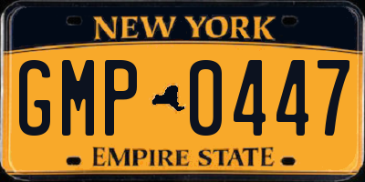 NY license plate GMP0447
