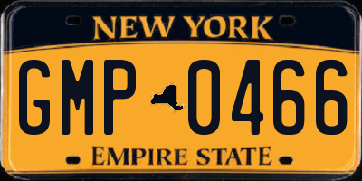 NY license plate GMP0466