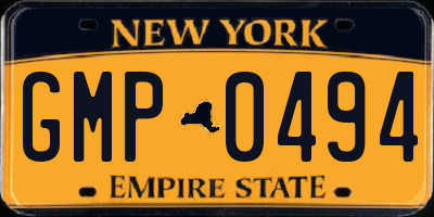NY license plate GMP0494