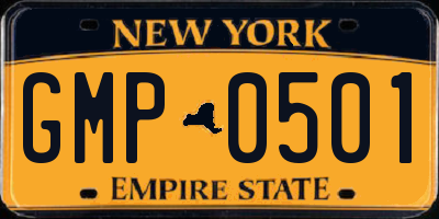 NY license plate GMP0501