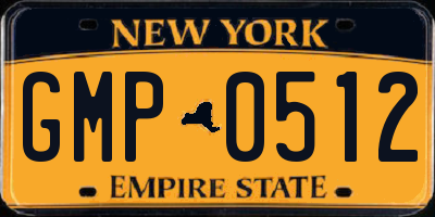 NY license plate GMP0512