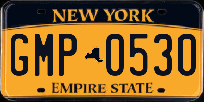 NY license plate GMP0530