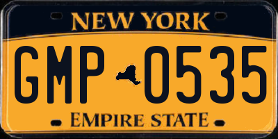 NY license plate GMP0535
