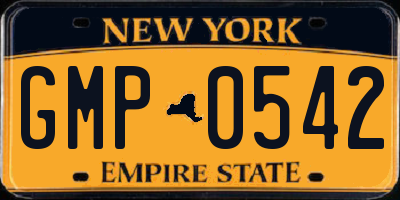 NY license plate GMP0542