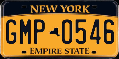 NY license plate GMP0546