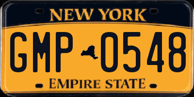 NY license plate GMP0548