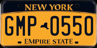 NY license plate GMP0550